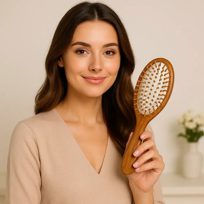 Anti-Frizz Bamboe Haarborstel