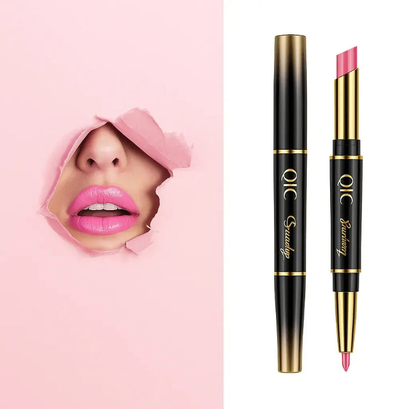 Dubbelzijdige lippenstift en lipliner QIC